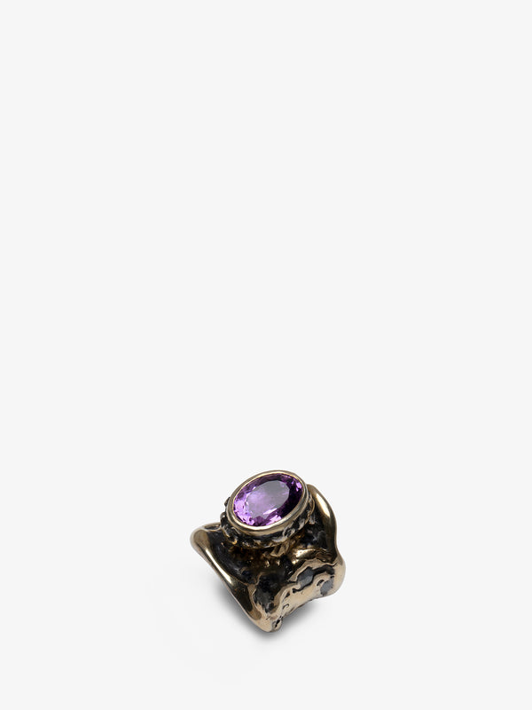 18K Yellow Gold, Purple Amethyst Ring