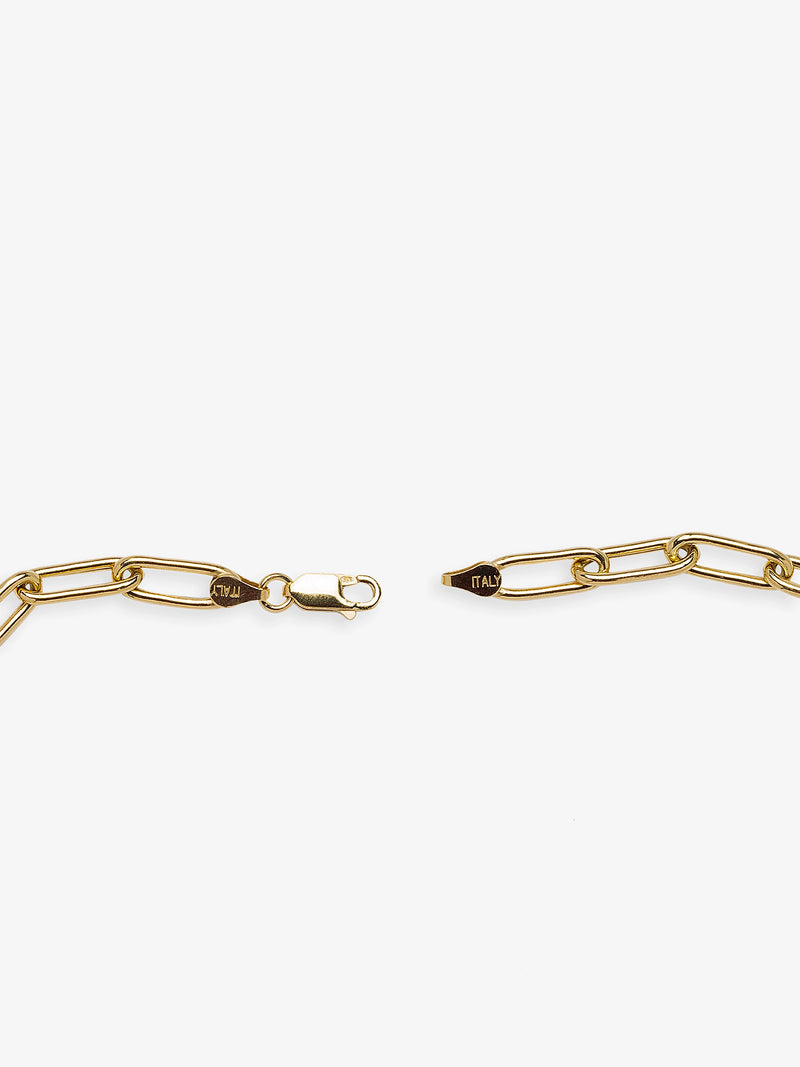 22K Gold Plate Paper Clip Chain Necklace