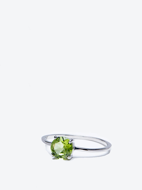 Natural Peridot Ring In Sterling Silver