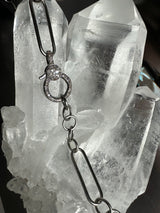 Black Rhodium-Plated &amp; Diamond Link Necklace