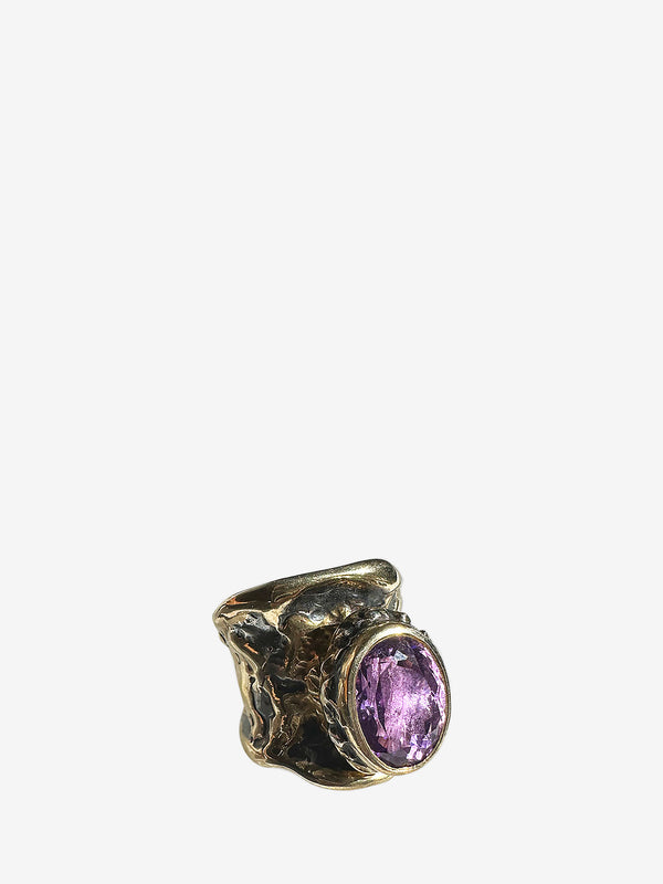 18K Yellow Gold, Purple Amethyst Ring