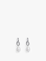 Cultured Freshwater Pearl Drop Earrings in Silver