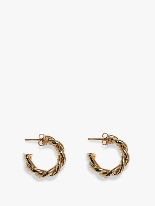 18K Gold Plated twist small Hoop Earrings