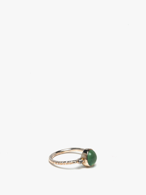 Natural Small Chrysoprase Ring In Sterling Silver
