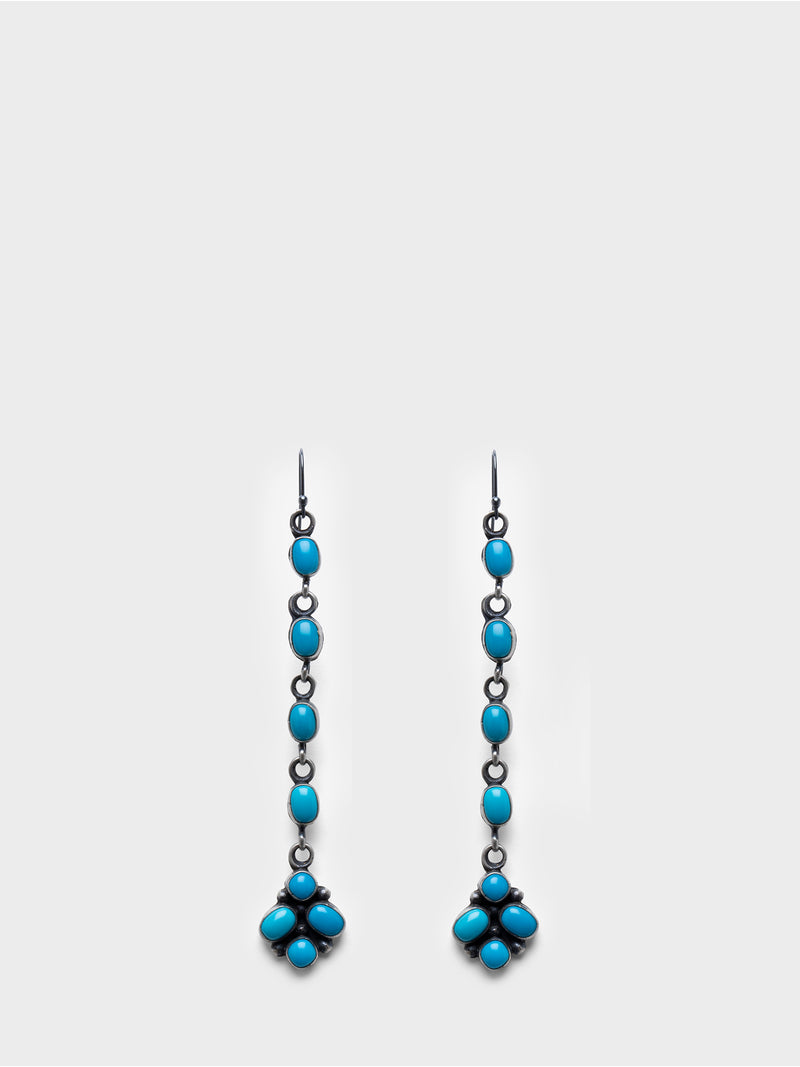 Artist Sleeping Beautify Turquoise Earrings in Sterling Silver,