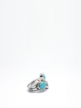 Larimar and Blue Topaz in Sterling Silver Ring