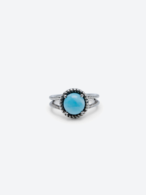 Natural Larimar in Sterling Silver Ring