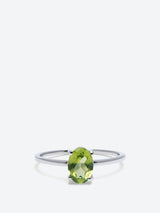 Natural Peridot Ring in Sterling Silver