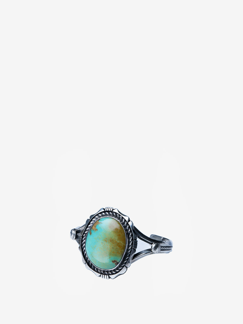 Navajo Kingman Turquoise Cuff Bracelet in Silver