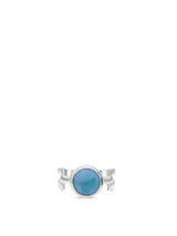 Handmade Natural Larimar Ring In Sterling Silver