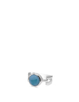 Handmade Natural Larimar Ring In Sterling Silver